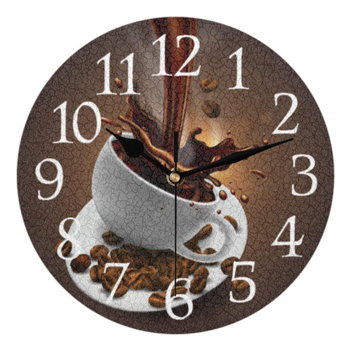 Reloj De Pared De Grano De Café, Silencioso, Sin Tictac, Taz