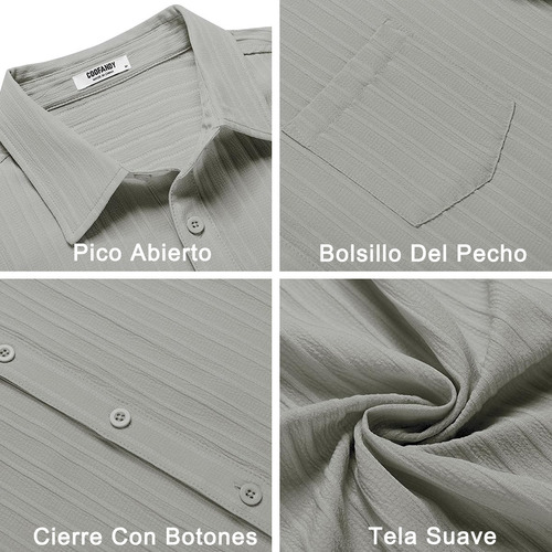 Camisa Casual Con Botones Para Hombre Camisa Manga Corta