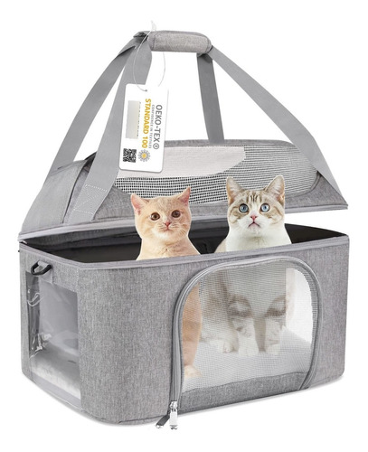 Bejibear Transportador De Gatos Grande Para 2 Gatos, Certifi