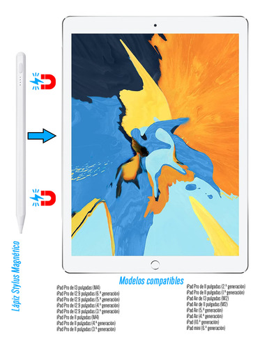 Lápiz Stylus Para Ipad Pluma Universal Carga Rápida Magnétic