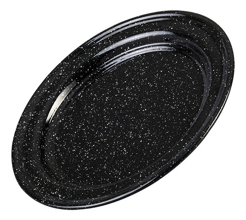 Juego 4 Platos 22 Cm Peltre Negro Jaspeado Cinsa 315625 Negro