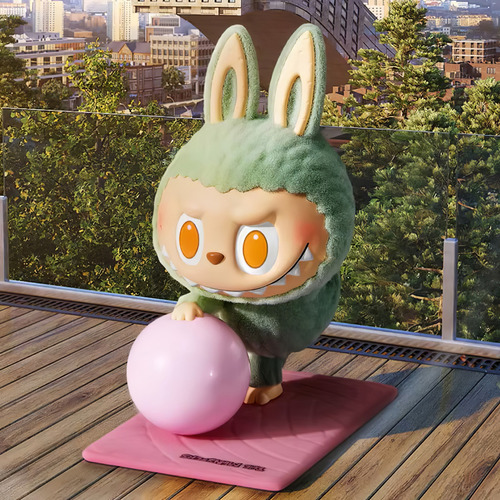 Pop Mart The Monsters Labubu Serie Yoga Lazy Figura Qr Codig