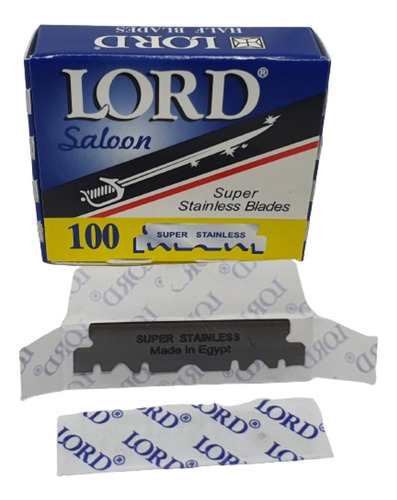 100 Lâminas De Barbear Lord Saloon -  Meia Lâmina  - Lb-007