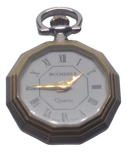 Reloj De Bolsillo Bucherer Para Dama Con Cadena Plateada 