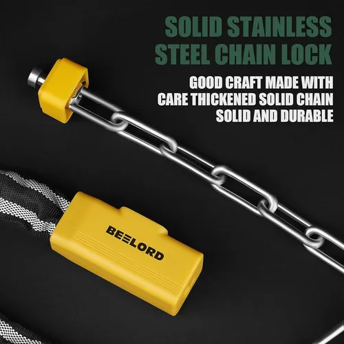 Beelord Bike Chain Lock 3ft Heavy Duty Bike Lock Anti-theft