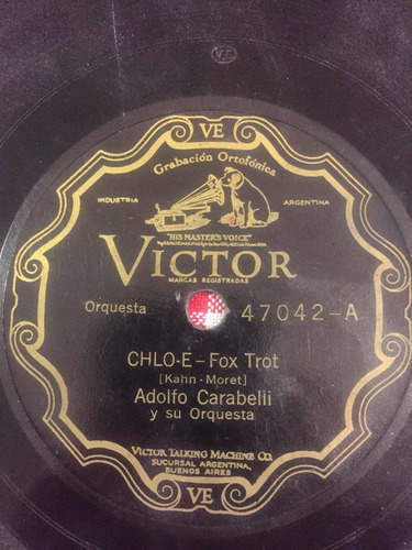 Disco De Pasta Roto Victor 47042 Adolfo Carabelli Foxtrot