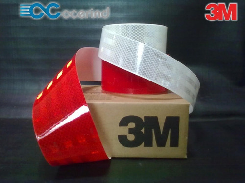 Cinta Reflectiva 3m Original Bicolor Rojo-blanco
