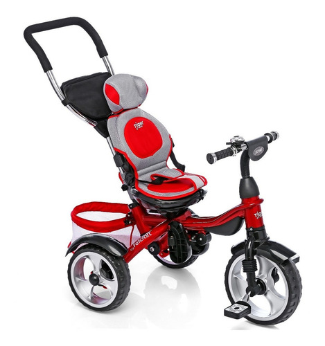 Triciclo Felcraft Spin Asiento Gira 360 Manija Canasto Color Rojo