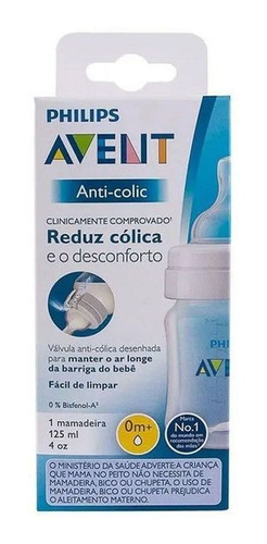 Mamadeira Clássica Anticólica 125ml Avent 0m+ Cristal