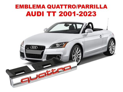 Emblema Quattro/parrilla Audi Tt 2001-2023 Crom/rojo