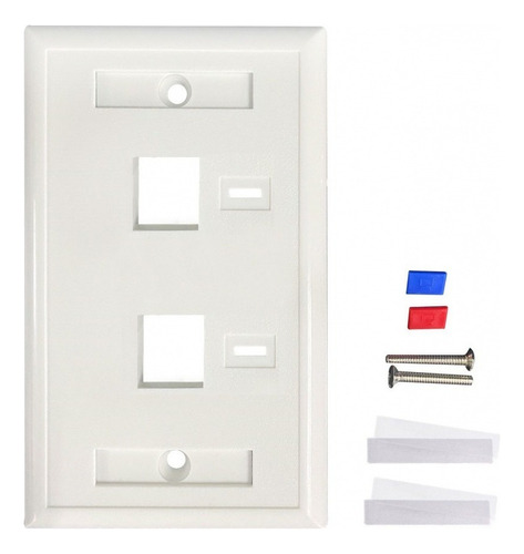 Ic - Tapa De Pared Faceplate Placa 2 Puerto Perforacion