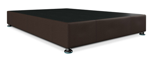 Base Cama Queen Size Firmeza Durax Tapizado Chocolate Color Marrón