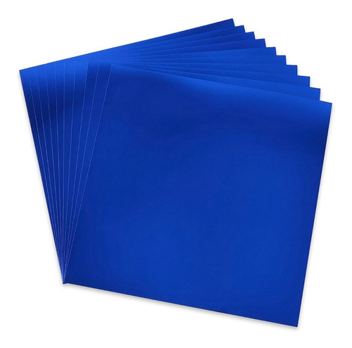 Cartulina Metalica Espejo Metalizada 30x30 Cm 10pz Azul