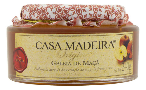 Geleia Maçã Casa Madeira Vidro 240g