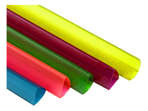 Folder De Costilla Plastico Carta 10 Pz Colores Neon Carpeta Blanco