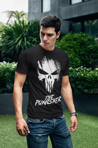 Camiseta Comic Serie Marvel Punisher Logo