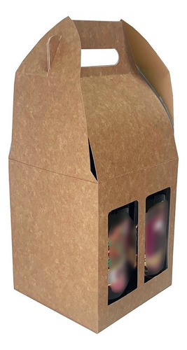 Caixa Kraft C/ Visor E Alça P/ 4 Cervejas 660ml Unid 100