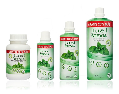 Pack X 6 Unidades Jual Stevia Edulcorante Liquido 250cc 