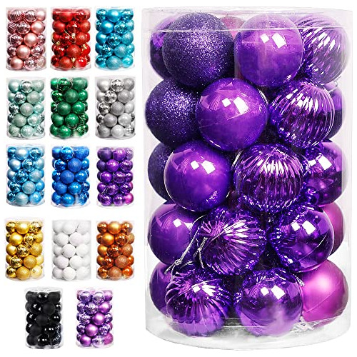 Esferas Para Arbol Color Violeta Oscuro Paquete 34pc 1.57 In