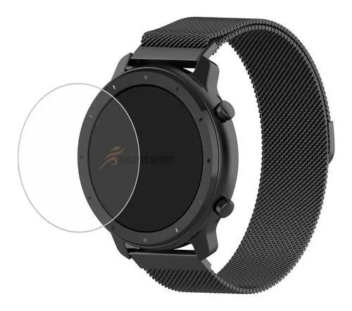 Brazalete Amazfit Gtr de 47 mm y película de vidrio templado negro de 22 mm  de ancho