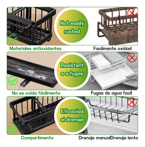 Estante Inoxidable Drenaje Automátic De Trapo Cocina