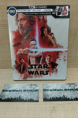 The Last Jedi Star Wars Steelbook 4k Blu Ray Película Stock