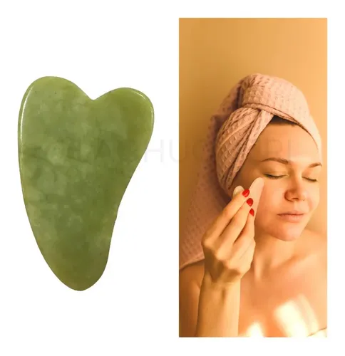 Pierre De Jade Gua Sha Belluto - 100% Xiyuan Jade - Soin Du Visage - Neuf
