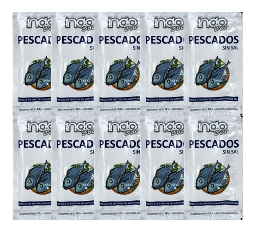 Pack 10 Sobres Pescados Sin Sal Indo Deli Condimento Especia