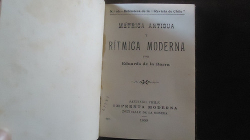  Métrica Antigua Y Rítmica Moderna Ed.de La Barra