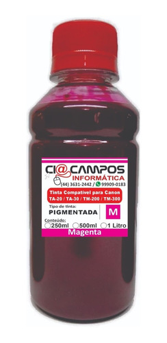 Tinta Pigmentada Compatível Para Canon Ta 20 Ta 30 C M Y K