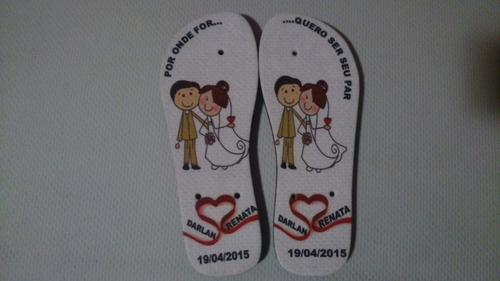 Kit 18 Chinelos Personalizados Para Casamento