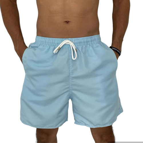 Bermuda Praia Masculina Academia Com Bolso Traseiro Liso