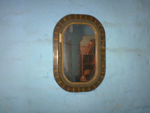 Antiguo Vintage Espejo Marco Madera Decorado 40x60cm