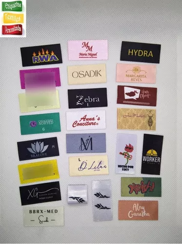 1000 Etiquetas personalizadas para ropa 2.50 x 7 cm en listón Satinado