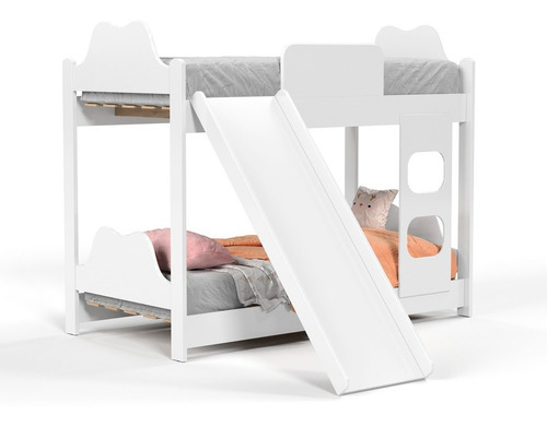 Cama simple Móveis Bela Bela com escorregador cuna color blanco fabricada en mdf