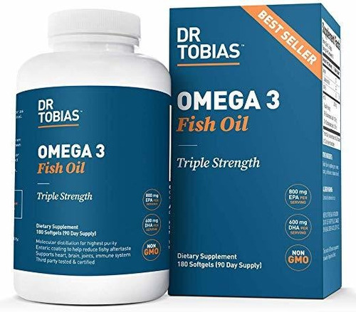 Dr Tobias Omega 3 Aceite De Pescado Triple Fuerza, 2.000 Mg,