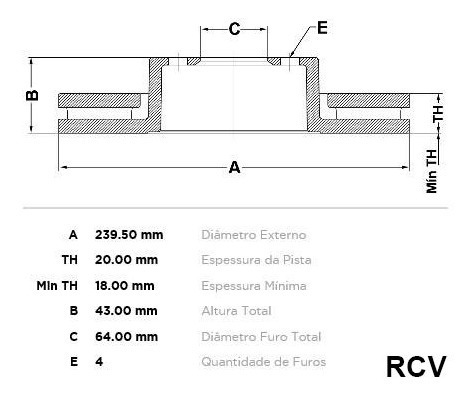 Disco Frenos Delantero Para Ford Courier  2002 Se