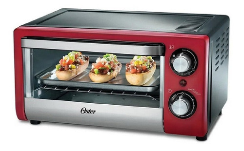 Horno Eléctrico 10l Oster Tssttv10ltr-053 1000w Color Rojo