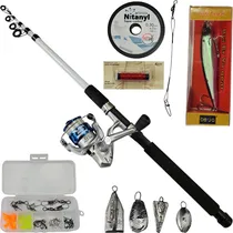 Comprar Equipo Pesca Mochilero Caña 2,10mts + Reel Y Accesorios