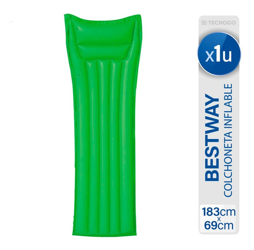 Imagen 2 de 6 de Inflables Flotador Colchoneta De Colores Bestway 183cm Verde