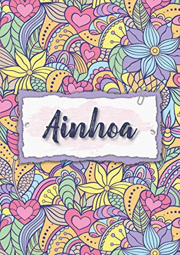 Ainhoa: Cuaderno A5 | Nombre Personalizado Ainhoa | Regalo D
