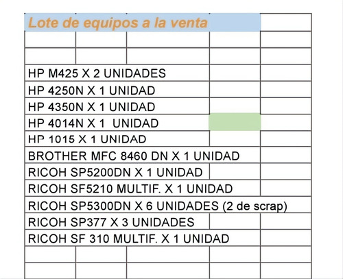 Lote Impresoras Usadas Varias. Consultar Beige (Usado)