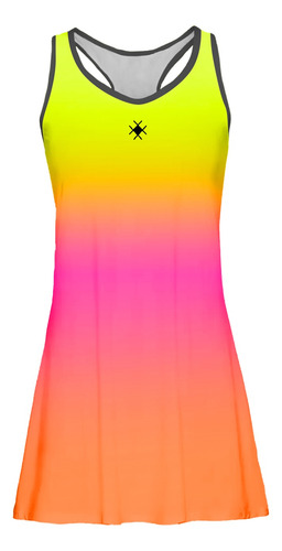 Imagem 5 de 6 de Vestido Beach Tennis C/ Shorts Degrade Amarelo Beachwear