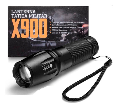 Lanterna X900 Zoom Recarregável