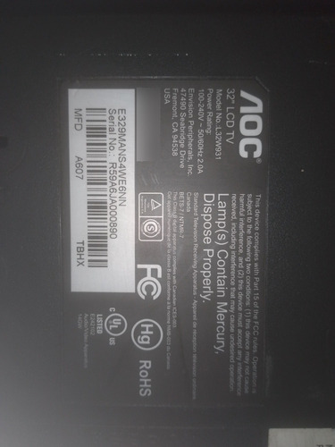 Imagen 2 de 2 de Tarjeta Inversora Para Tv Aoc L32w931