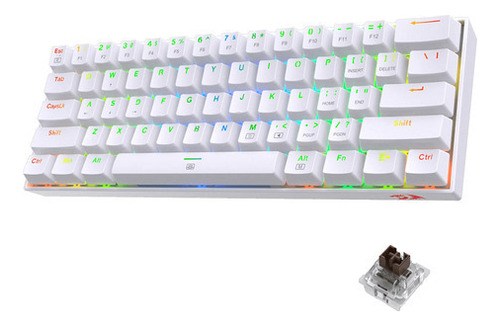 Teclado Redragon Gamer Mecanico Dragonborn K630rgb-sp Brown Swich Español Iluminación Rgb Blanco Usb