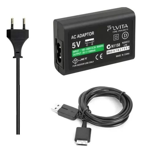 Fonte Carregador Bivolt Sony Ps Vita Psvita + Cabo Usb Voltagem De Entrada 110v/220v (bivolt)