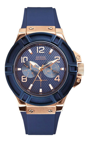 Relógio Guess Masculino Azul Silicone 92479gpgsru6 W0247g3