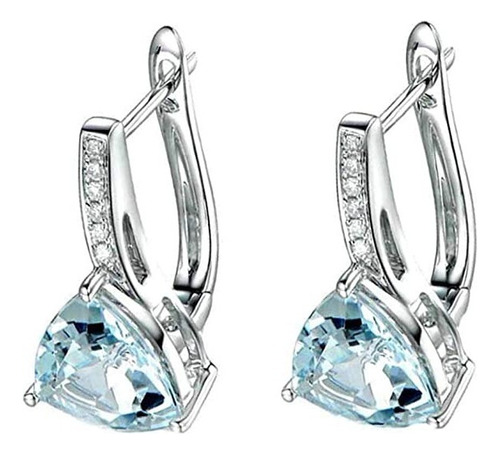 Pendientes Para Mujer Mamá Elegante Mujer Zafiro Diaman Ff25