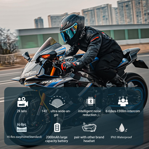 Freedconn R3 Auriculares Bluetooth Motocicleta Cámara 2k Mmg